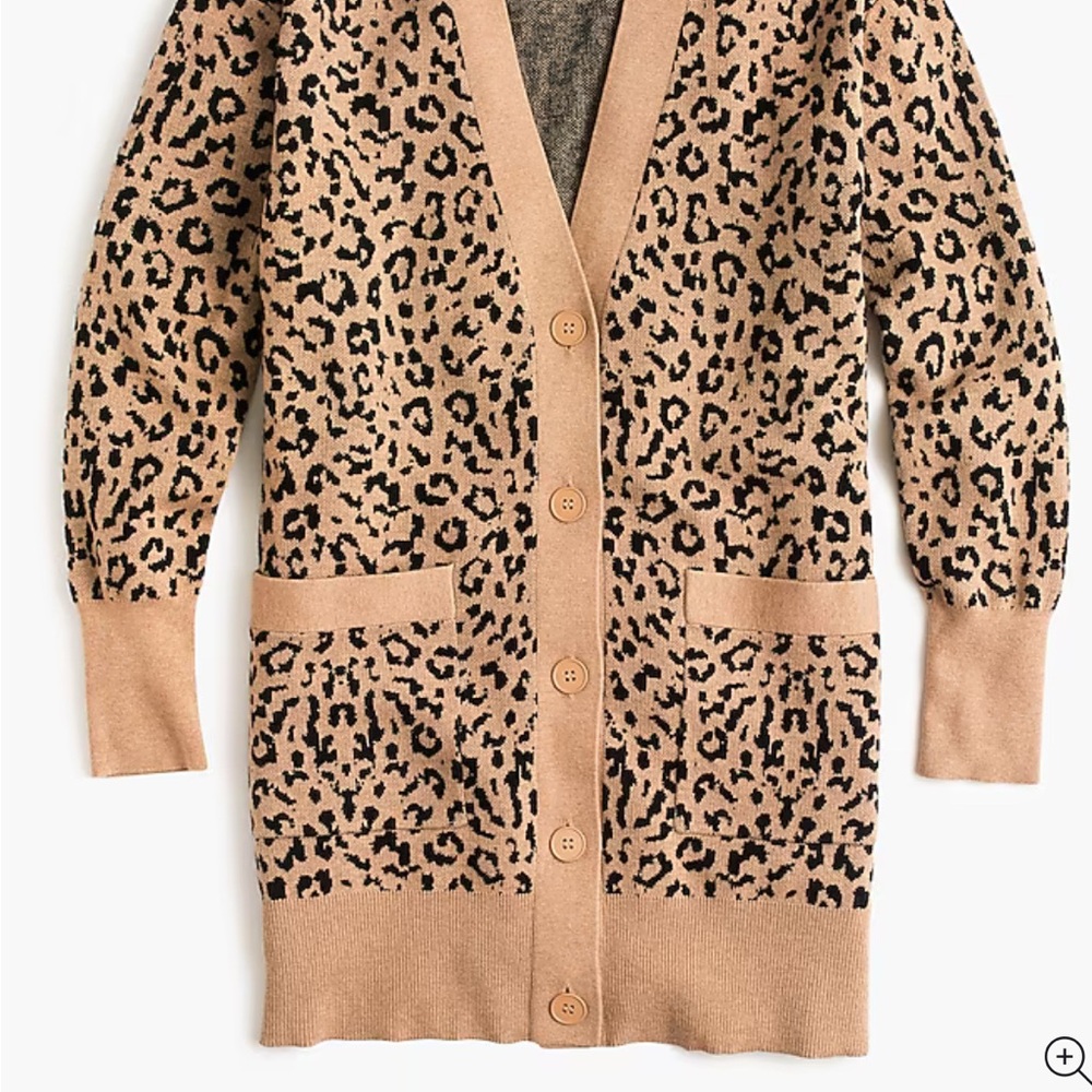 J. Crew Tan and Black Leopard Cardigan